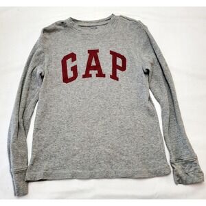 Gap Kids ● Boys' Gray W/Red Lettering Long Sleeved Thermal Logo‎ Shirt ● Size XL